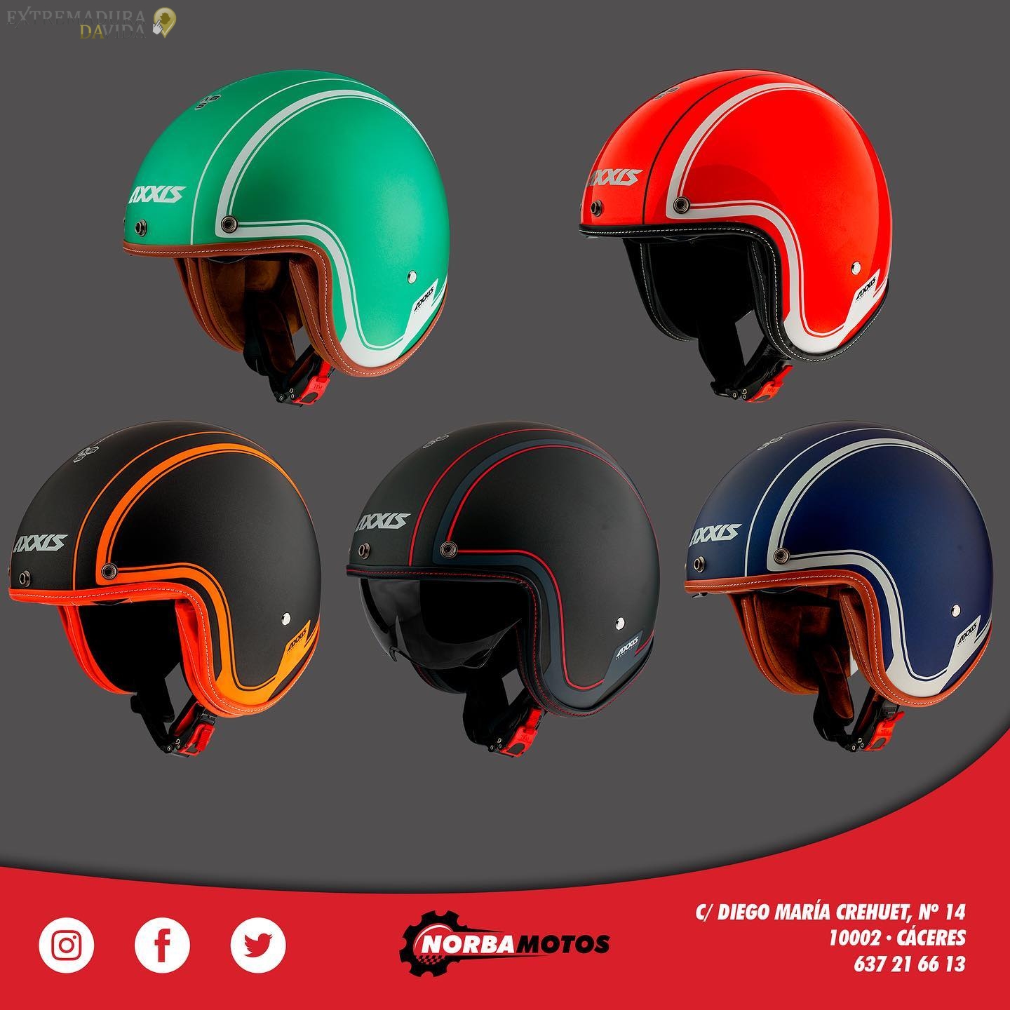 Comprar casco para moto en Cáceres Norbamotos