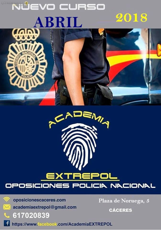 ACADEMIA OPOSICIONES POLICIA CACERES MUNICIPAL NACIONAL EXTREPOL
