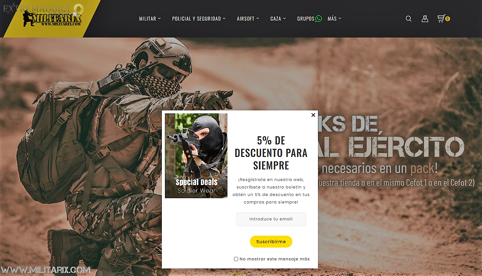 Comprar ropa militar caza en Extremadura Militarix 