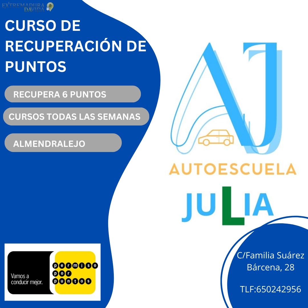 Centro de recuperación de puntos en Almendralejo Autoescuela Julia