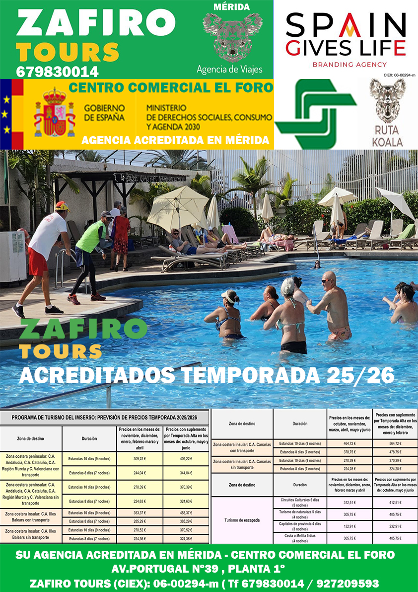 Agencia de viajes en Mérida Zafiro Tours Centro Comercial el Foro 